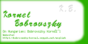 kornel bobrovszky business card